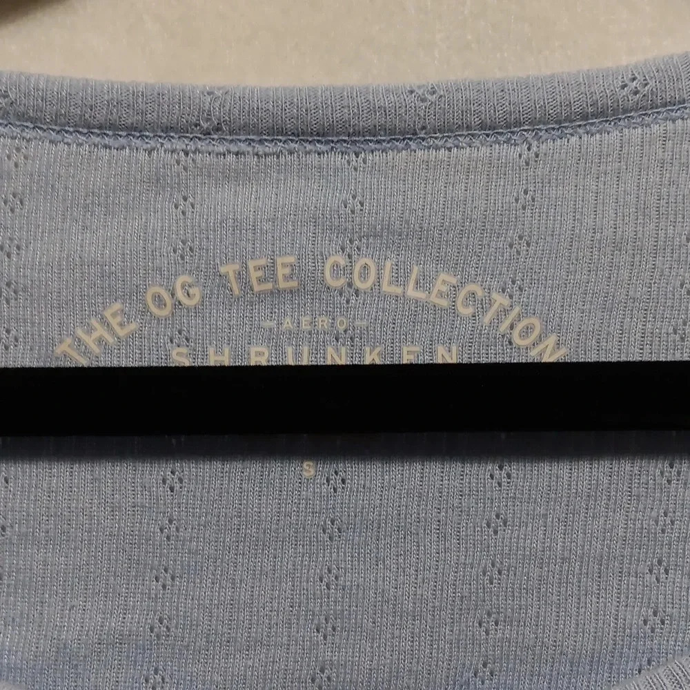 Womens S Aero Pre-shrunk OG Tee Collection Babydoll Baby Blue V Neck Twilight - Picture 2 of 9